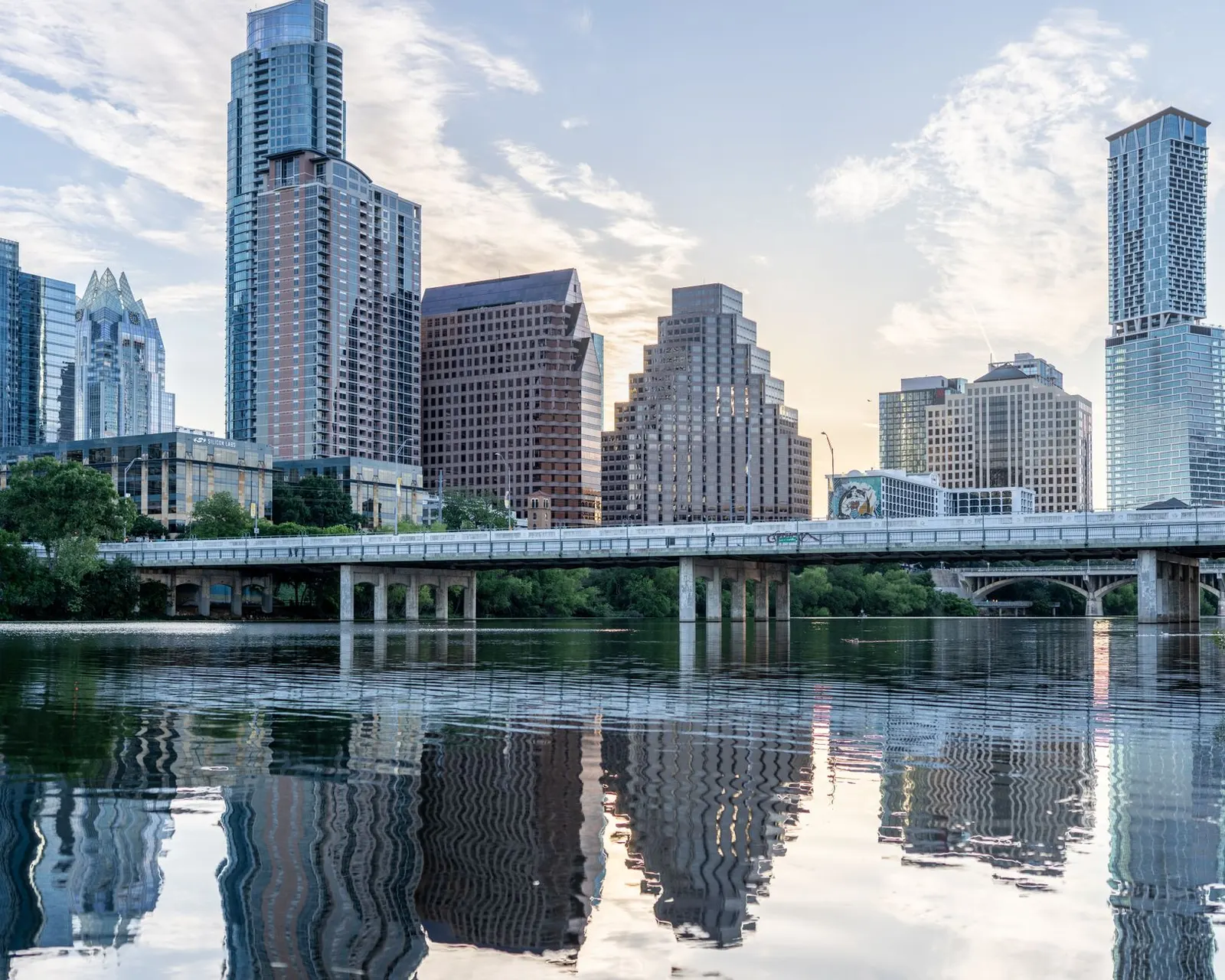Downtown Austin skyline above Lady Bird Lake
