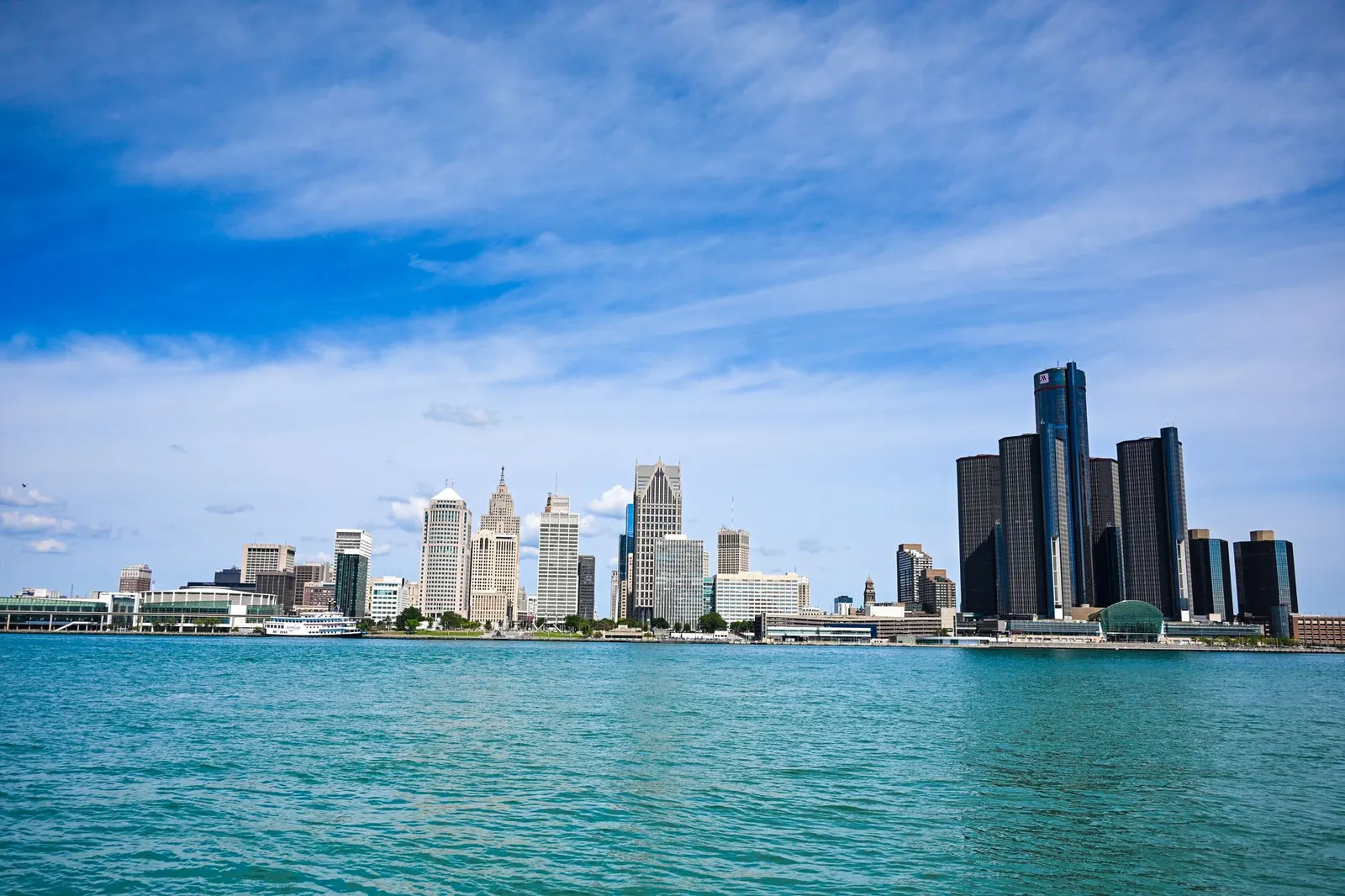 Downtown Detroit skyline on the riverfront