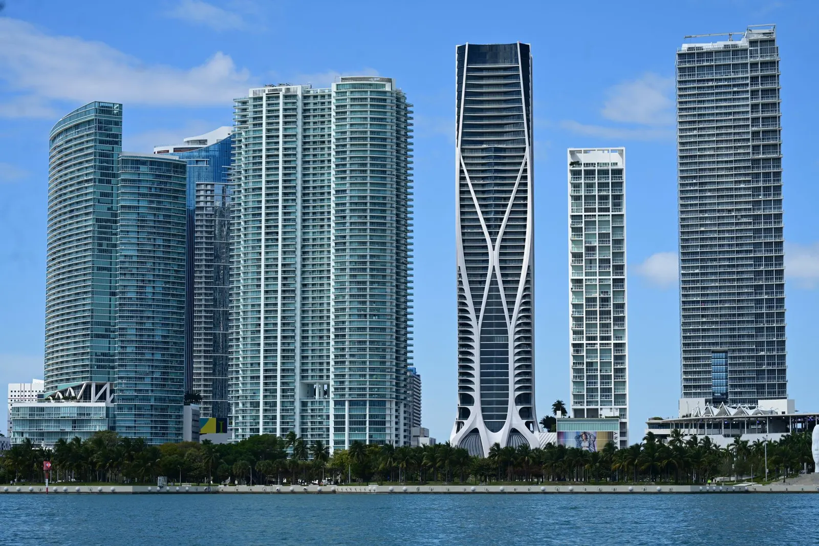 Miami high-rise office and residential towers by the water